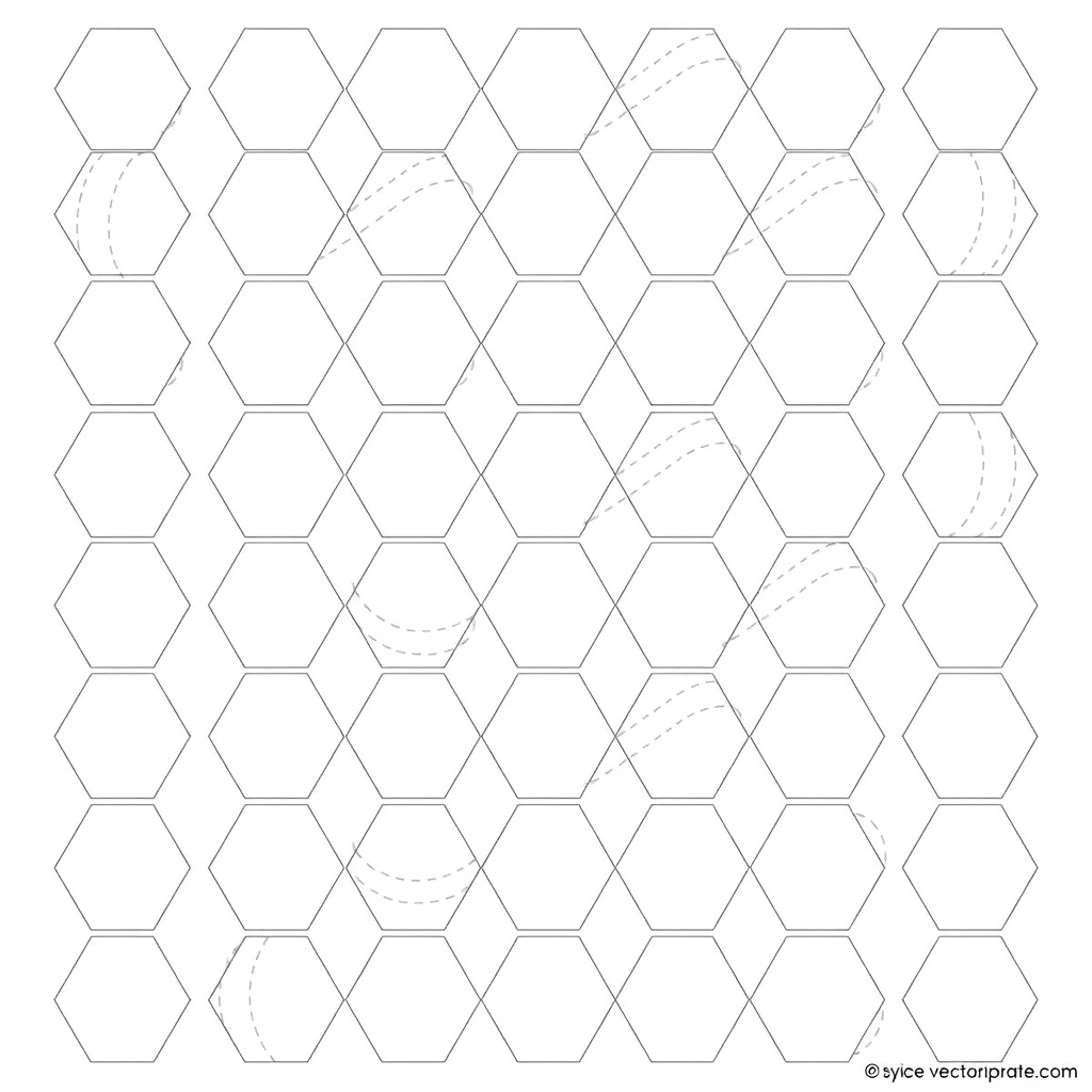 Szablon plastra miodu — wzór sześciokątów - Szablony - Dzień Kubusia Puchatka