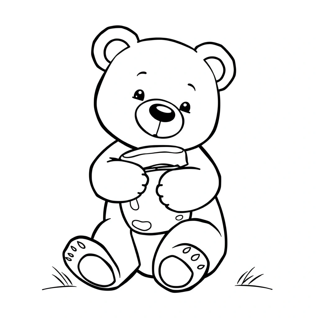 Kolorowanka: Przytulny miś - Kolorowanki - Dzień Pluszowego Misia (USA)