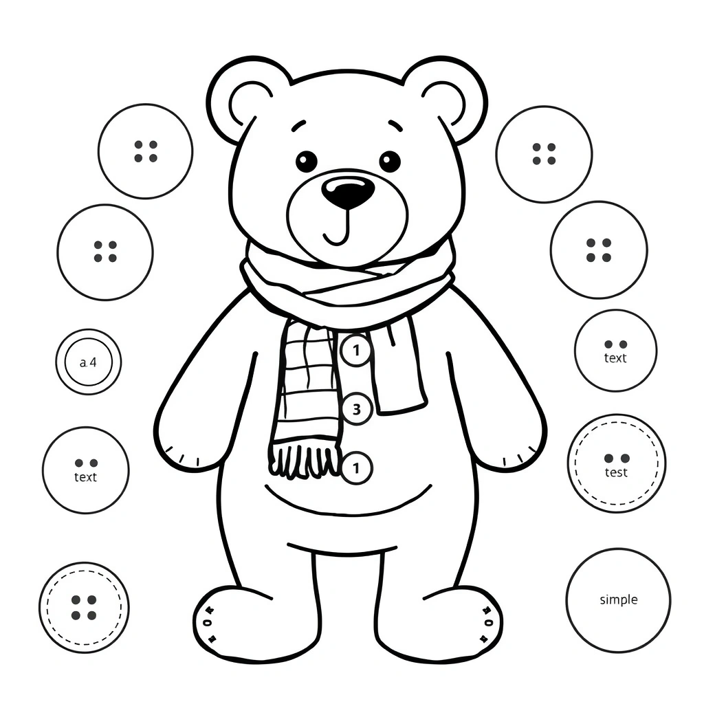 Szablon misia do ubierania (apaszki, guziki) - Szablony - Dzień Pluszowego Misia (USA)