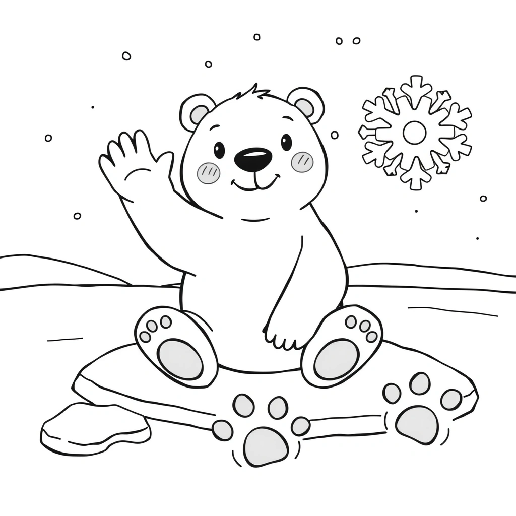 Kolorowanka: Niedźwiadek polarny - Kolorowanki - Dzień Niedźwiedzia Polarnego