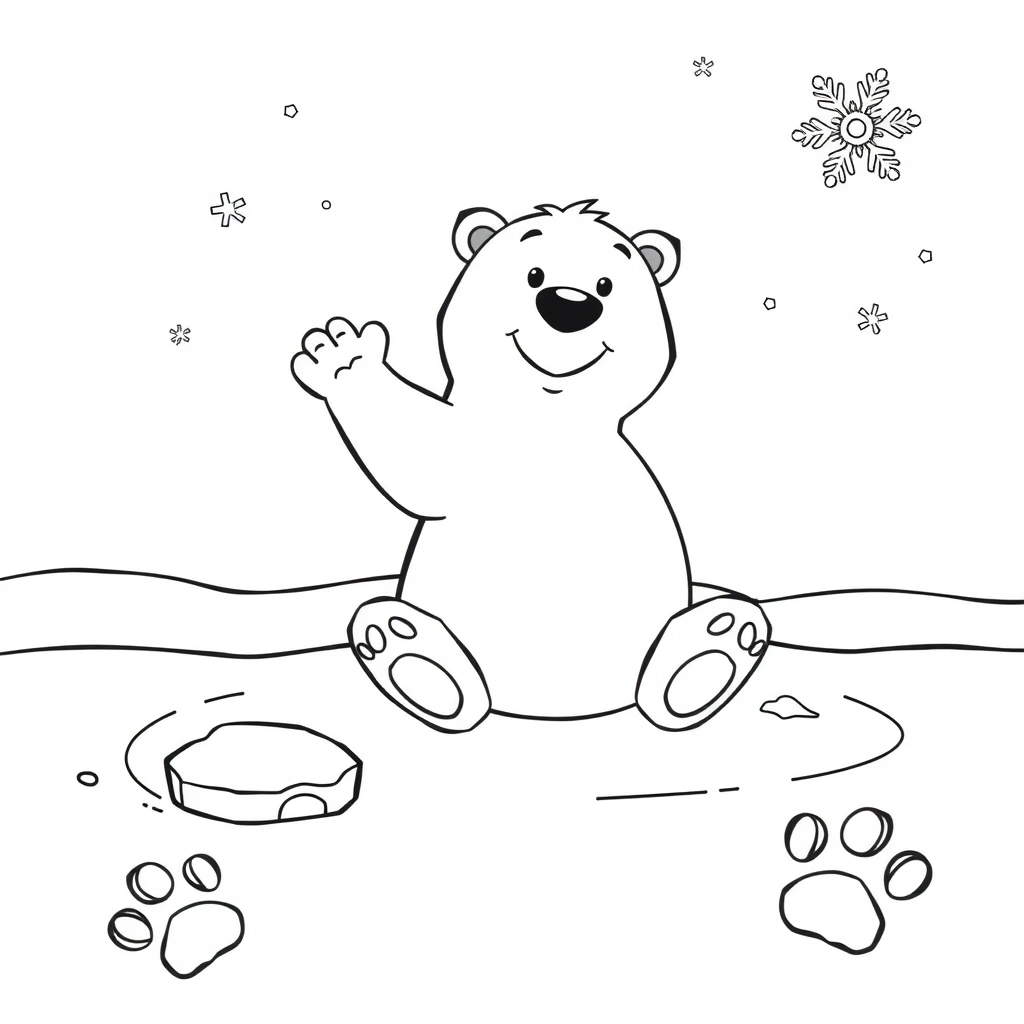 Kolorowanka: Niedźwiadek polarny - Kolorowanki - Dzień Niedźwiedzia Polarnego