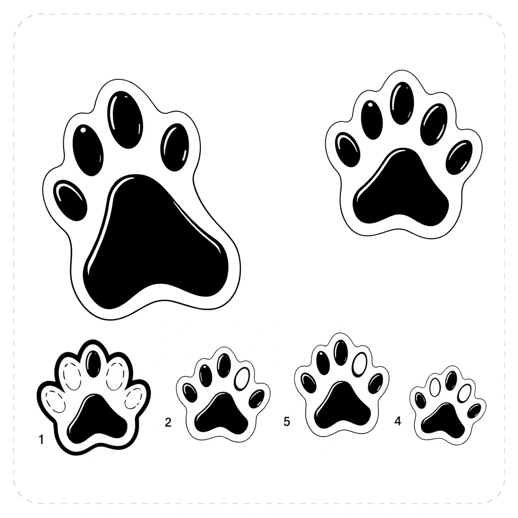 Szablon: Łapki/niedźwiedzie kroki (na podłogę) - Szablony - Dzień Niedźwiedzia Polarnego