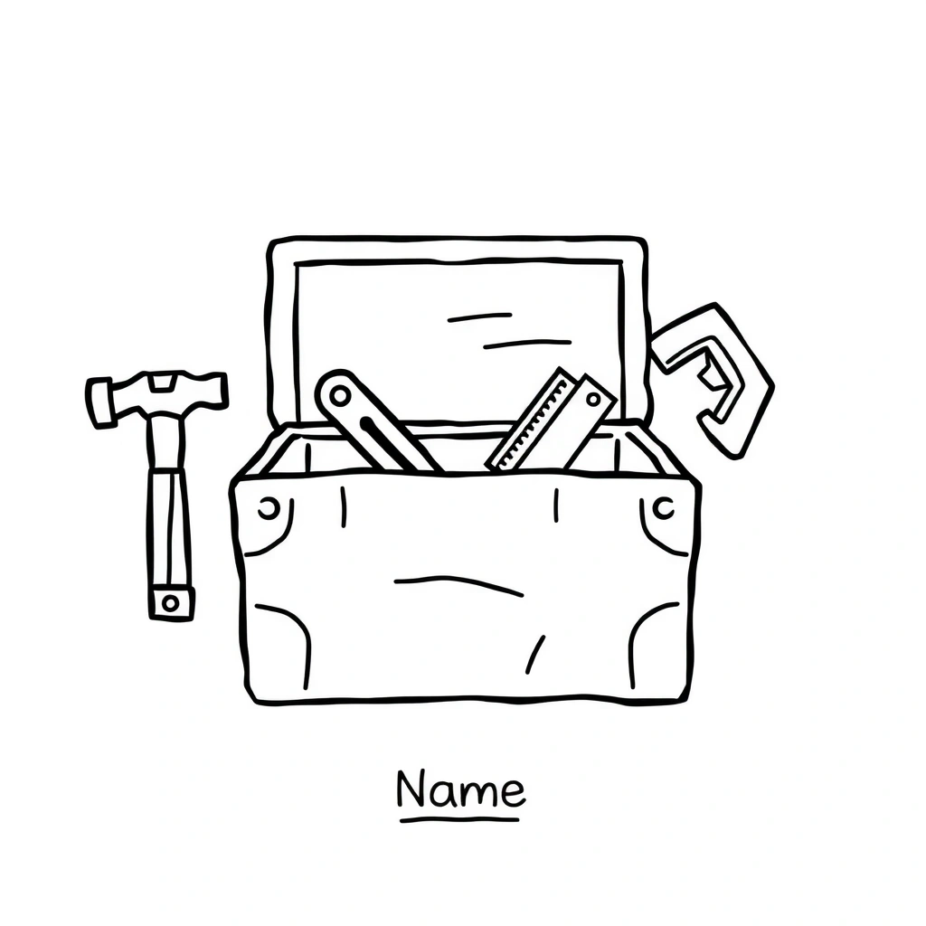 Kolorowanka: skrzynka z narzędziami - Kolorowanki - Dzień Majsterkowicza