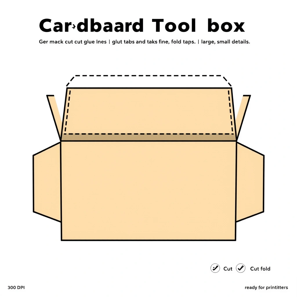 Szablon kartonowej skrzynki - Szablony - Dzień Majsterkowicza