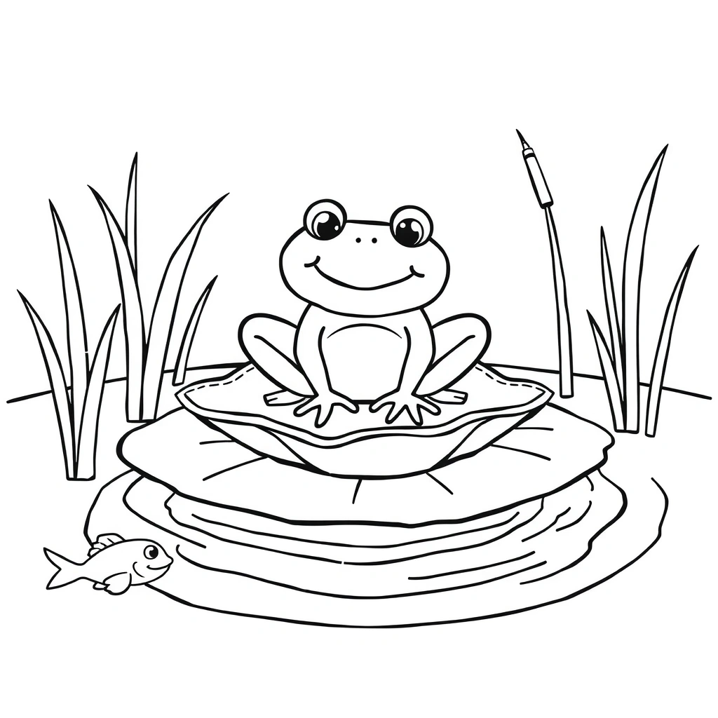 Kolorowanka — żabka na lilijce - Kolorowanki - Dzień Żaby