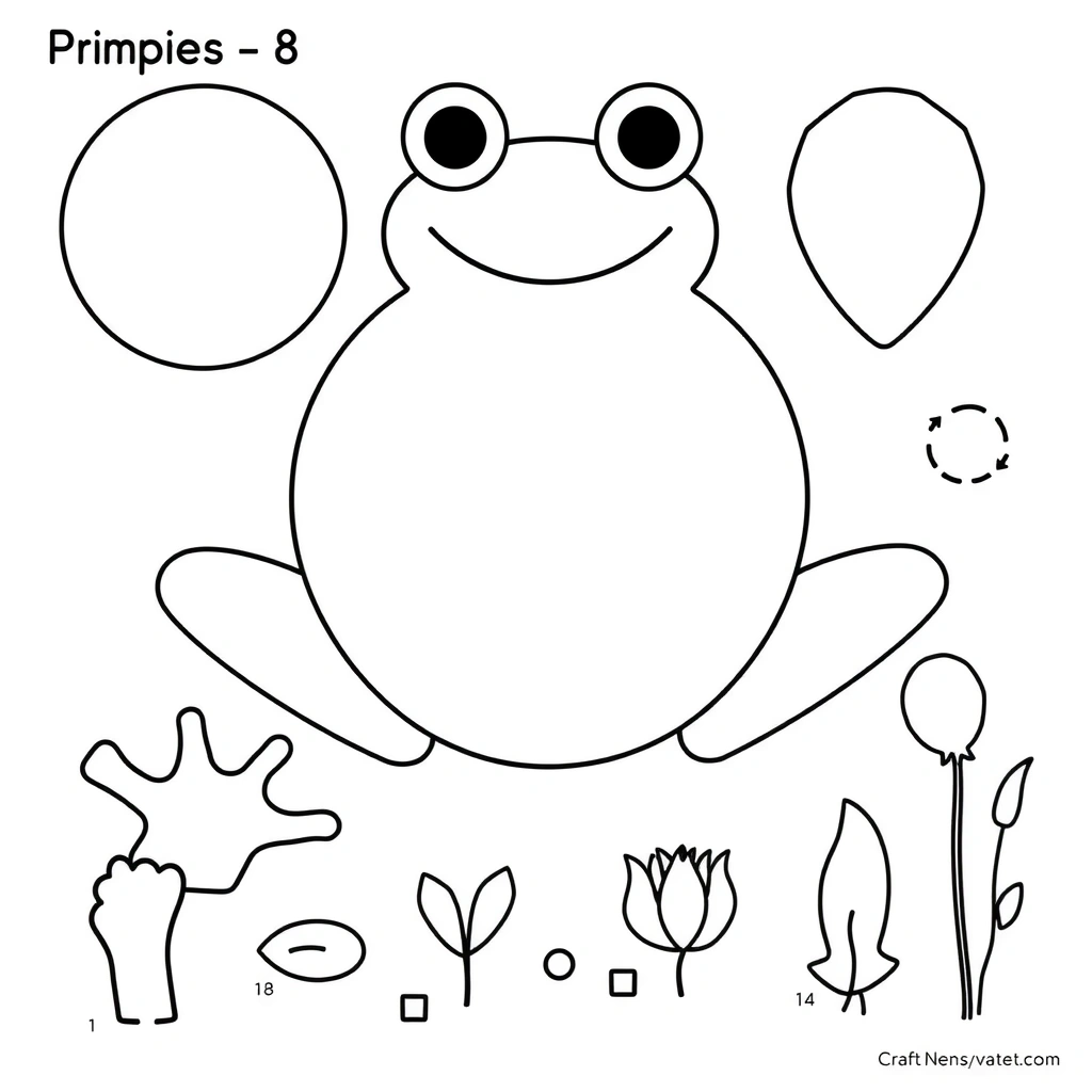 Szablony elementów żabki (do wycięcia) - Szablony - Dzień Żaby