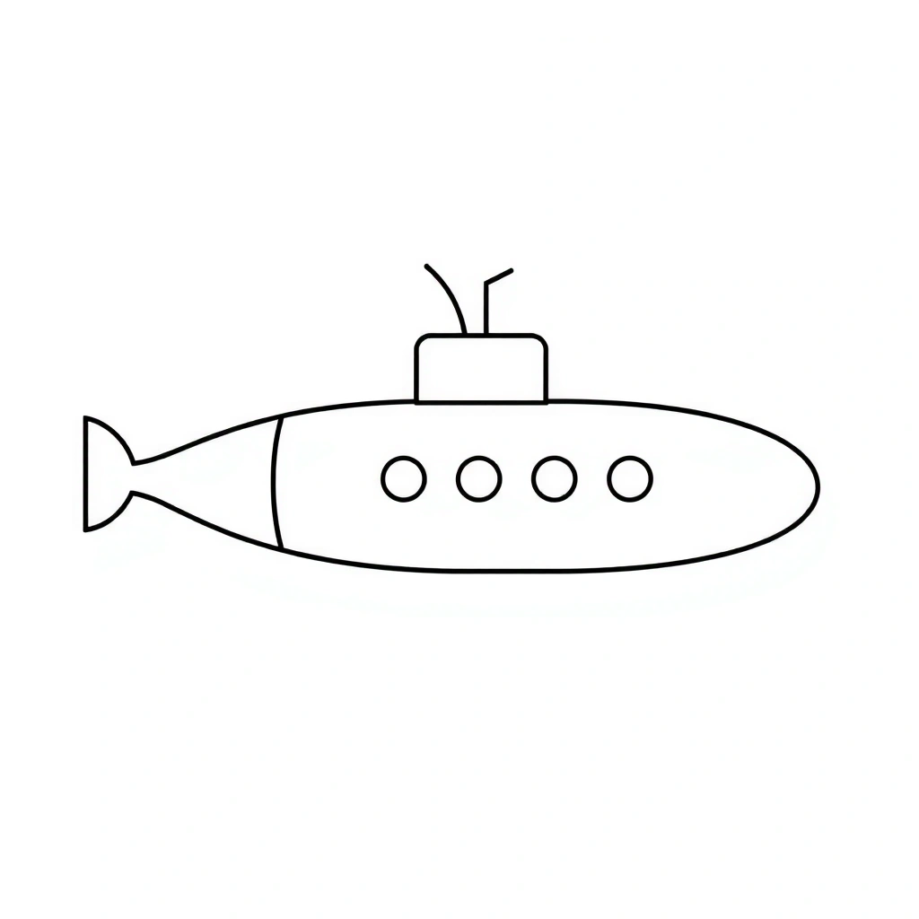Szablon łodzi (kontur do wycięcia) - Szablony - Dzień Łodzi Podwodnej