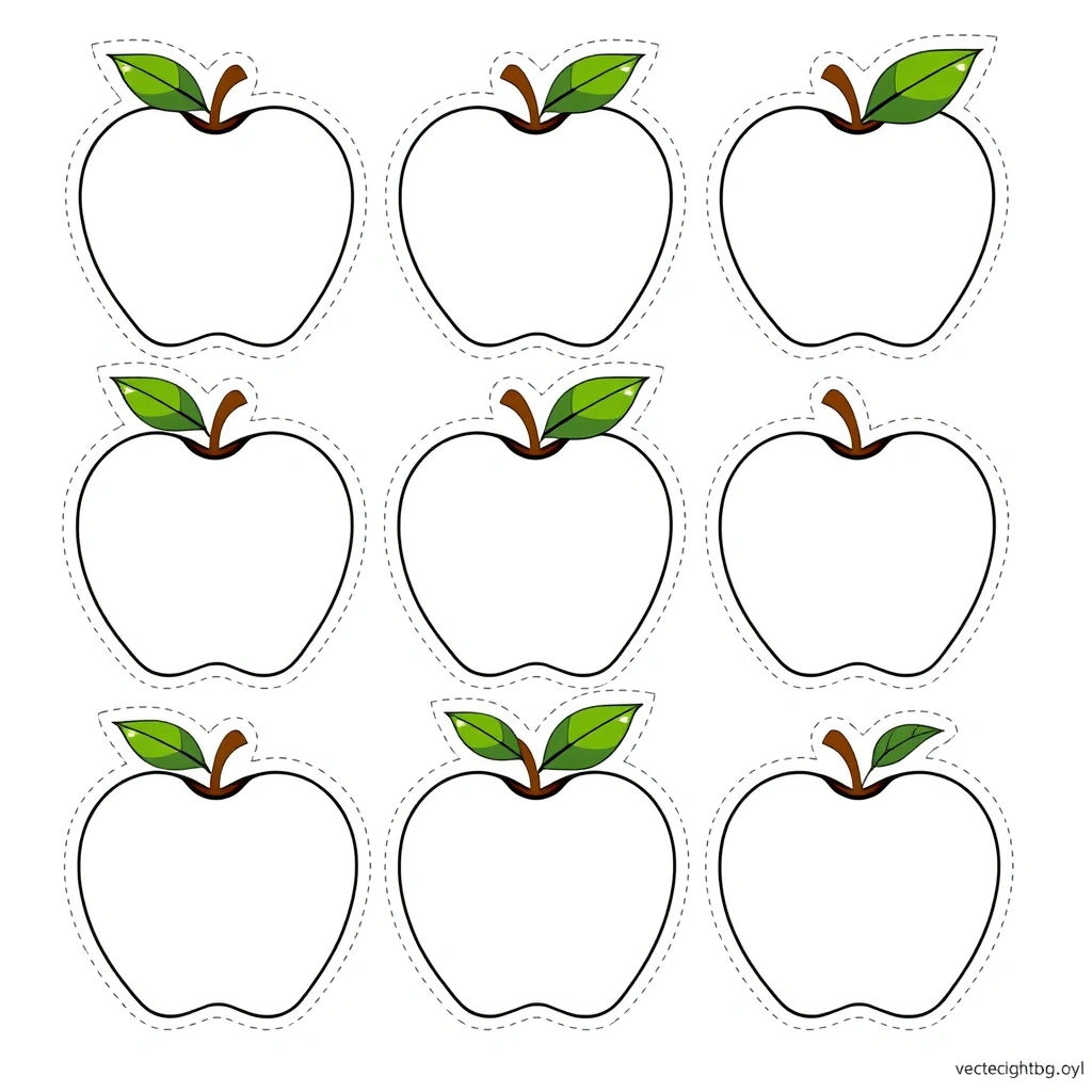 Szablon jabłuszek – do wycięcia - Szablony - Dzień Jeża