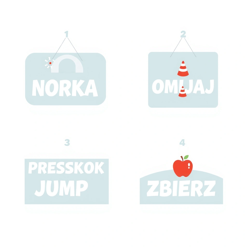 Zestaw znaków do toru przeszkód - Szablony - Dzień Jeża