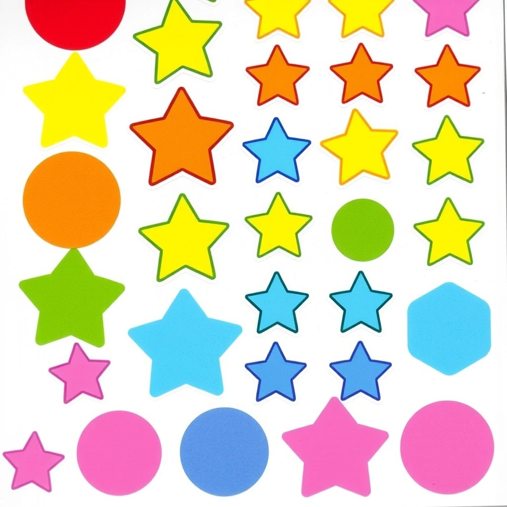 Arkusz naklejek: gwiazdki i kółka - Szablony - Dzień Harcerza