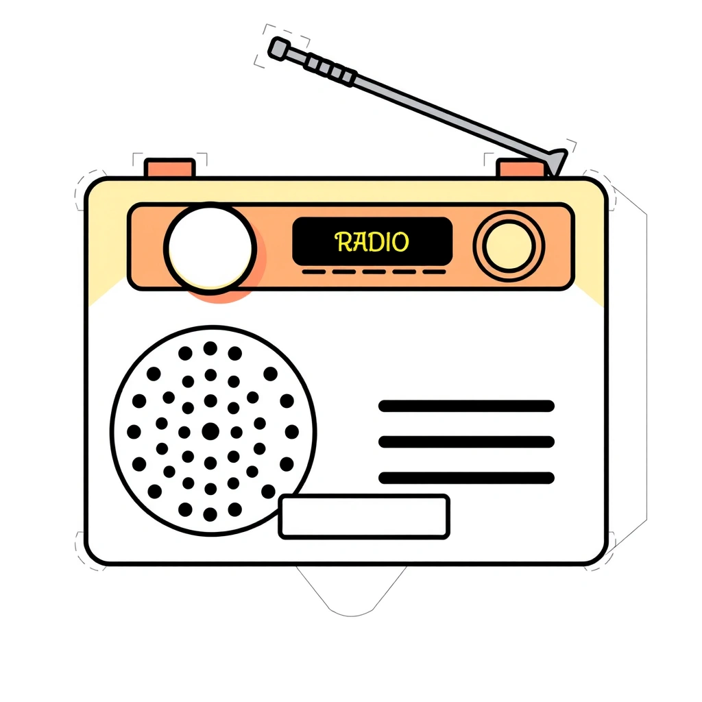 Szablon kartonowego radia - Szablony - Dzień Radia (kwiecień)