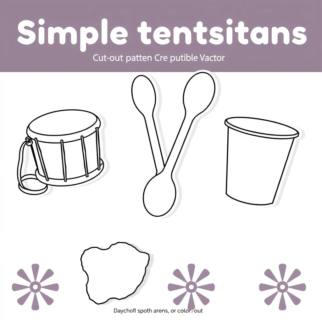 Szablony instrumentów perkusyjnych do wycięcia - Szablony - Dzień Radia (kwiecień)