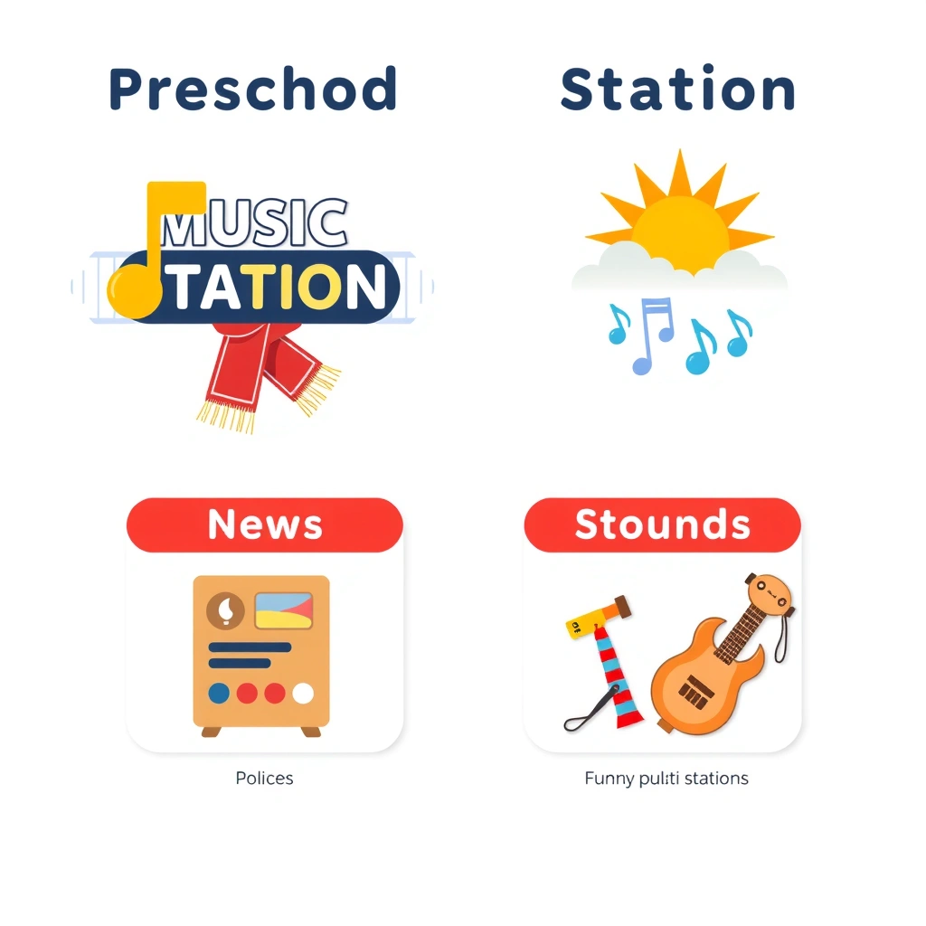 Znaki stacji (Muzyka / Pogoda / Wiadomości / Dźwięki) - Szablony - Dzień Radia (kwiecień)