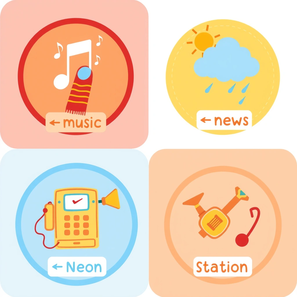 Znaki stacji (Muzyka / Pogoda / Wiadomości / Dźwięki) - Szablony - Dzień Radia (kwiecień)