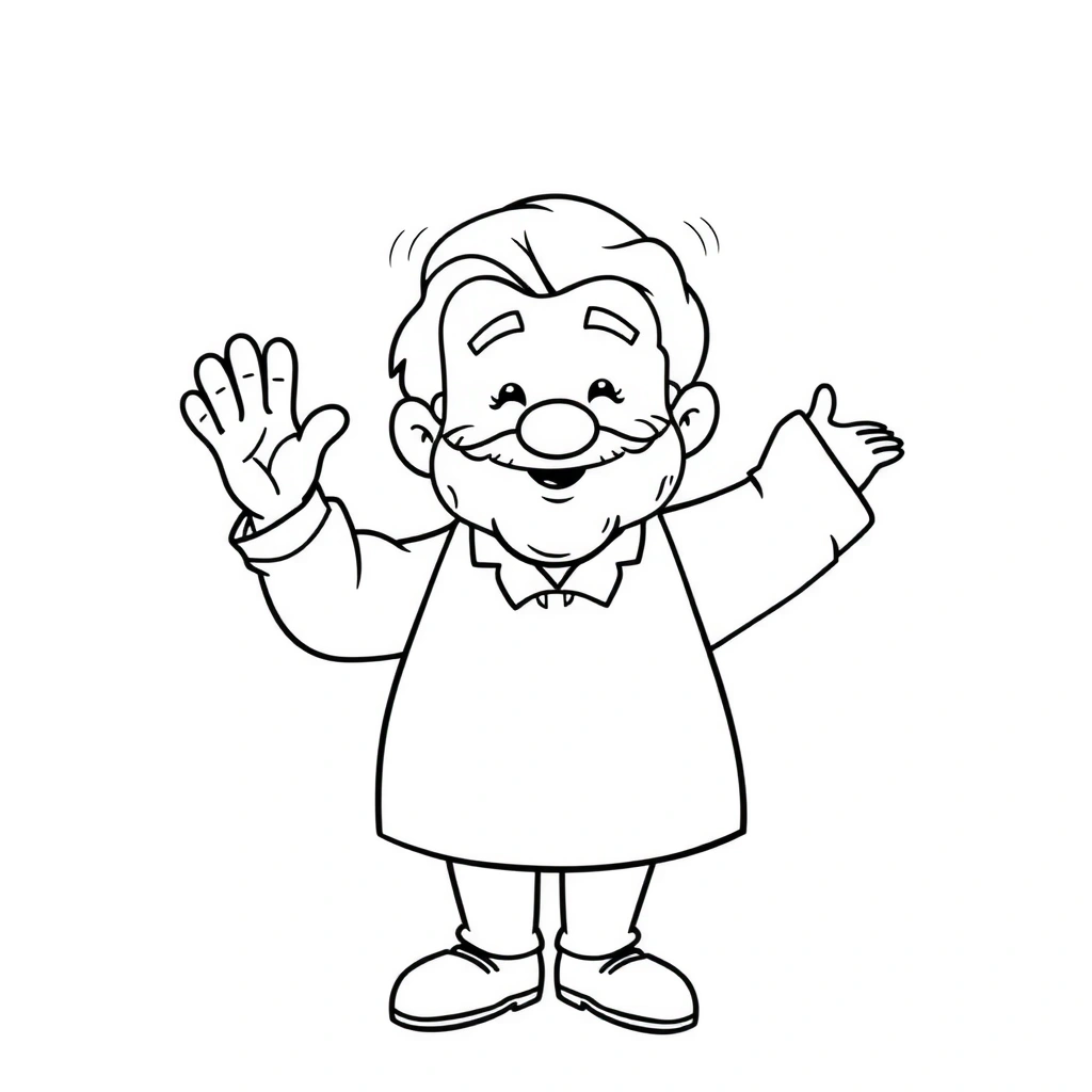 Kolorowanka: Dziadek do kolorowania - Kolorowanki - Dzień Dziadka