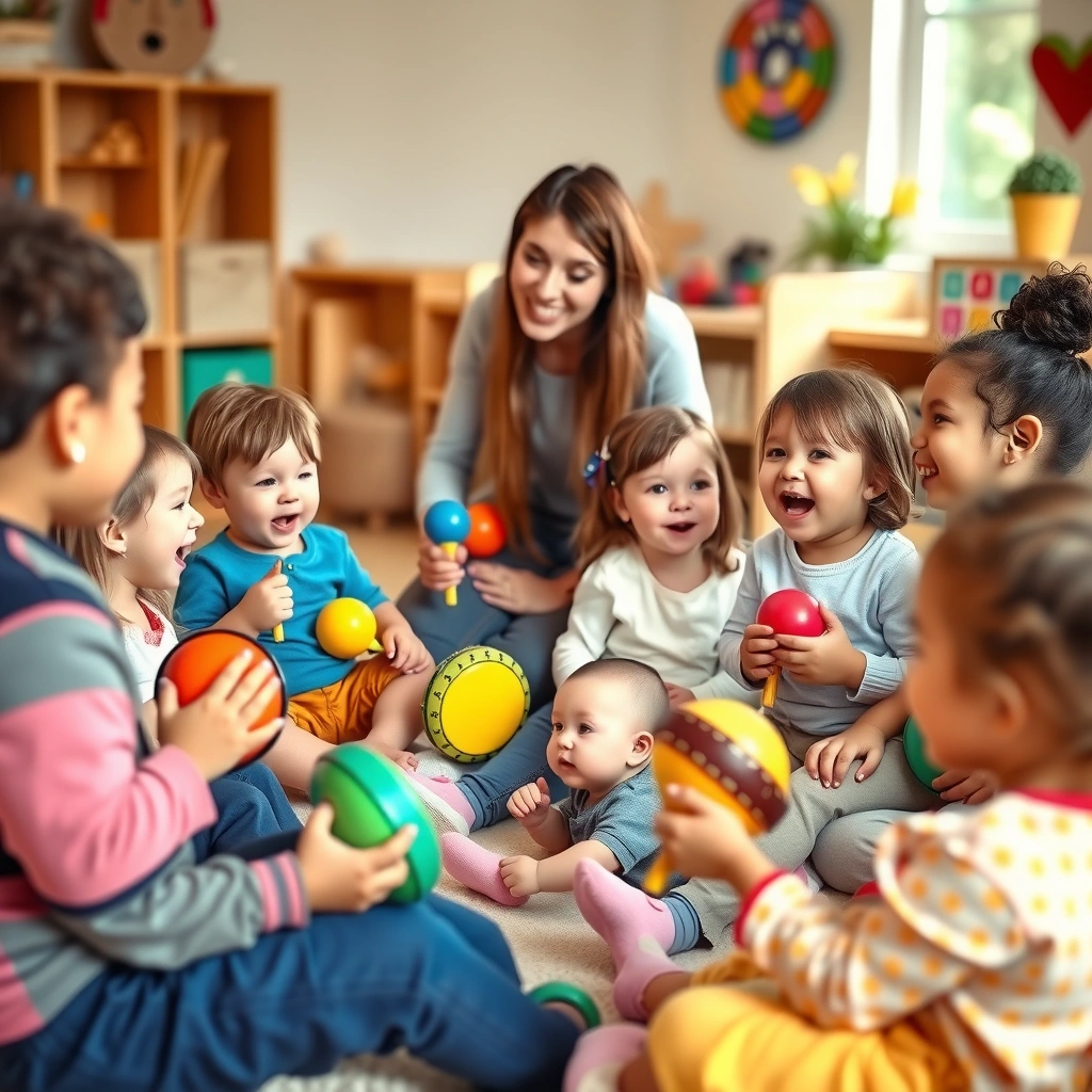 Scena: dzieci w kole śpiewające i grające - Materiały - Dzień Dziadka