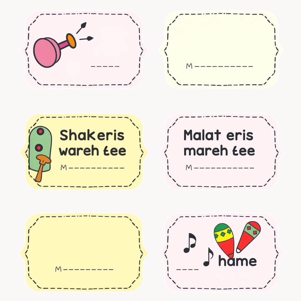 Szablon: etykietki na instrumenty - Szablony - Dzień Dziadka