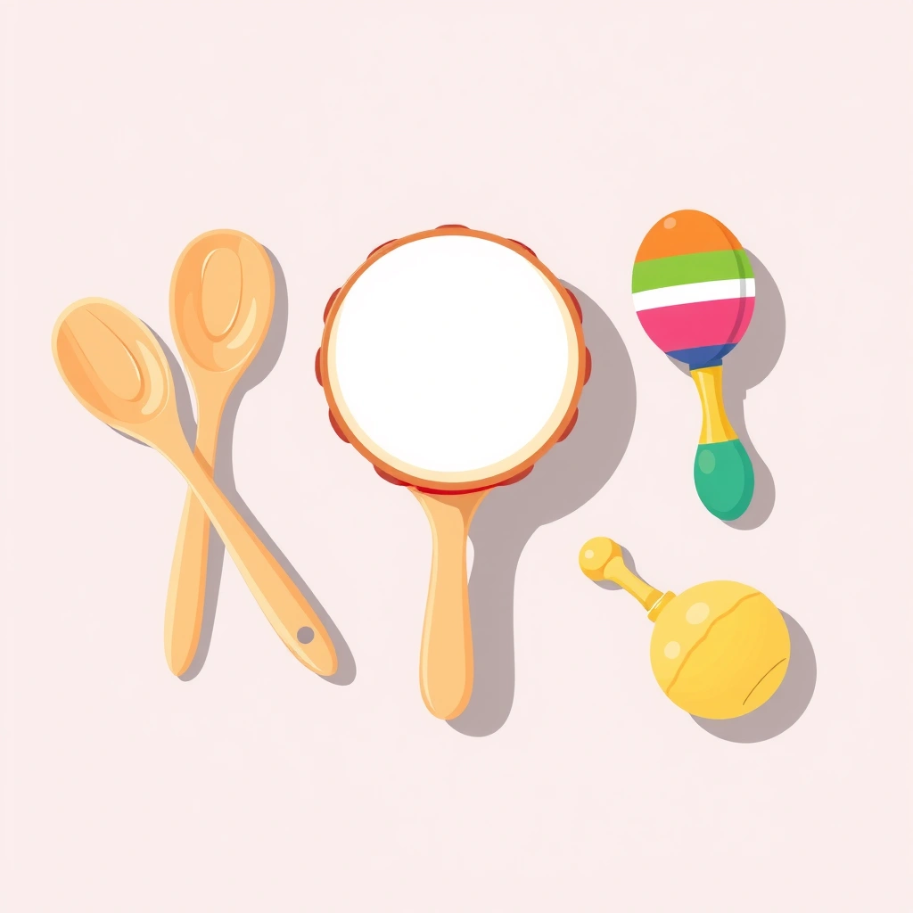 Ilustracja: Zestaw prostych instrumentów perkusyjnych dla dzieci - Materiały - Trzech Króli