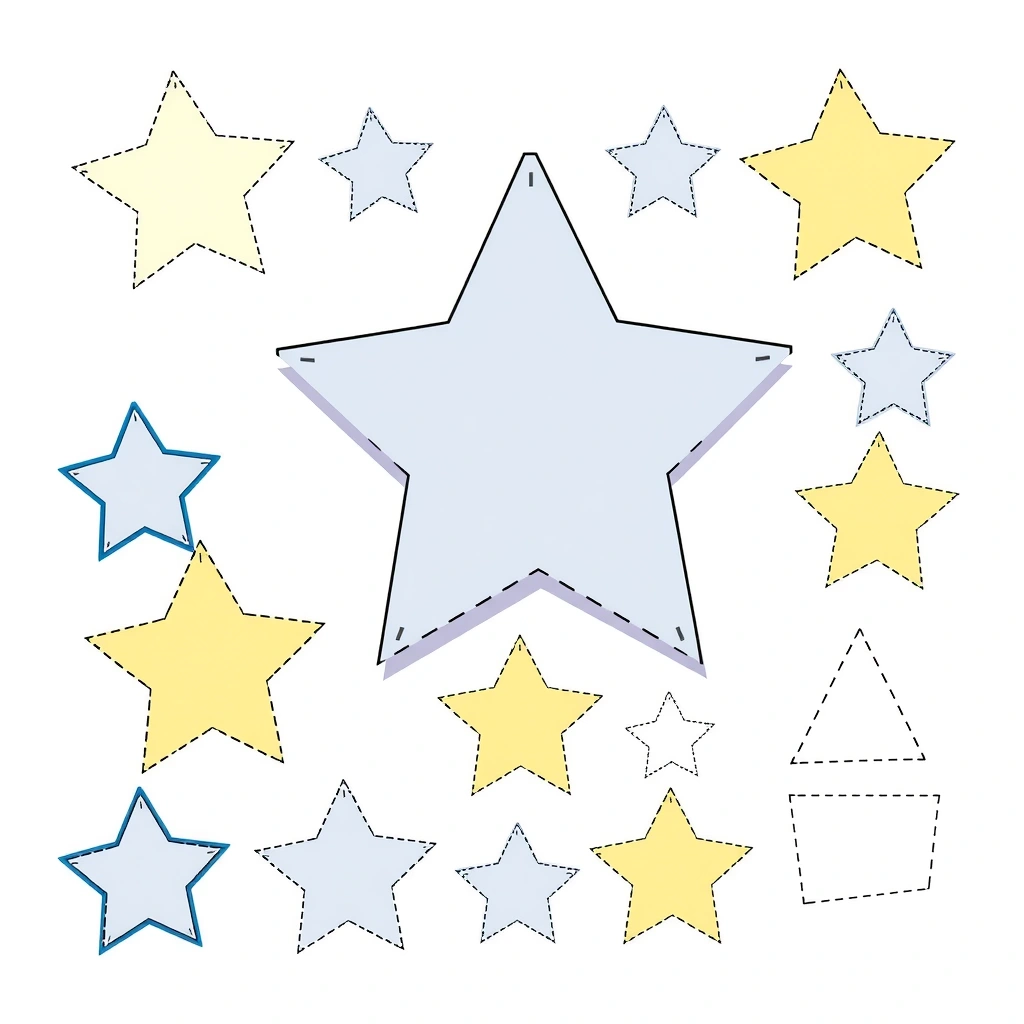Szablon: Małe papierowe gwiazdki do wycięcia - Szablony - Trzech Króli