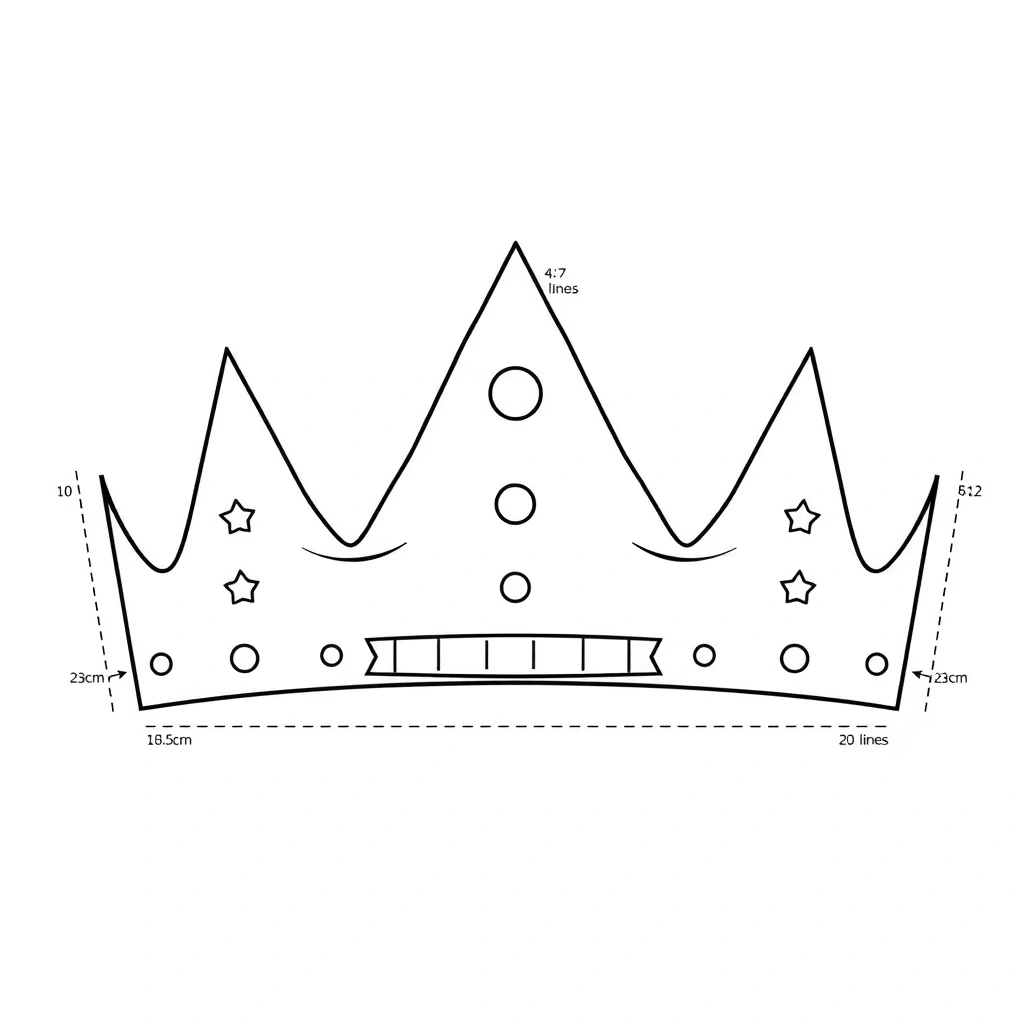 Szablon: Papierowa korona do wycięcia - Szablony - Trzech Króli