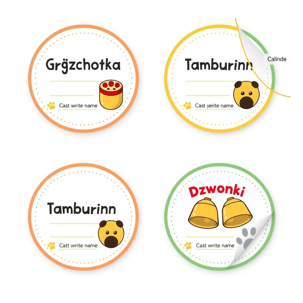 Metki/etykiety do instrumentów - Szablony - Dzień Kundelka