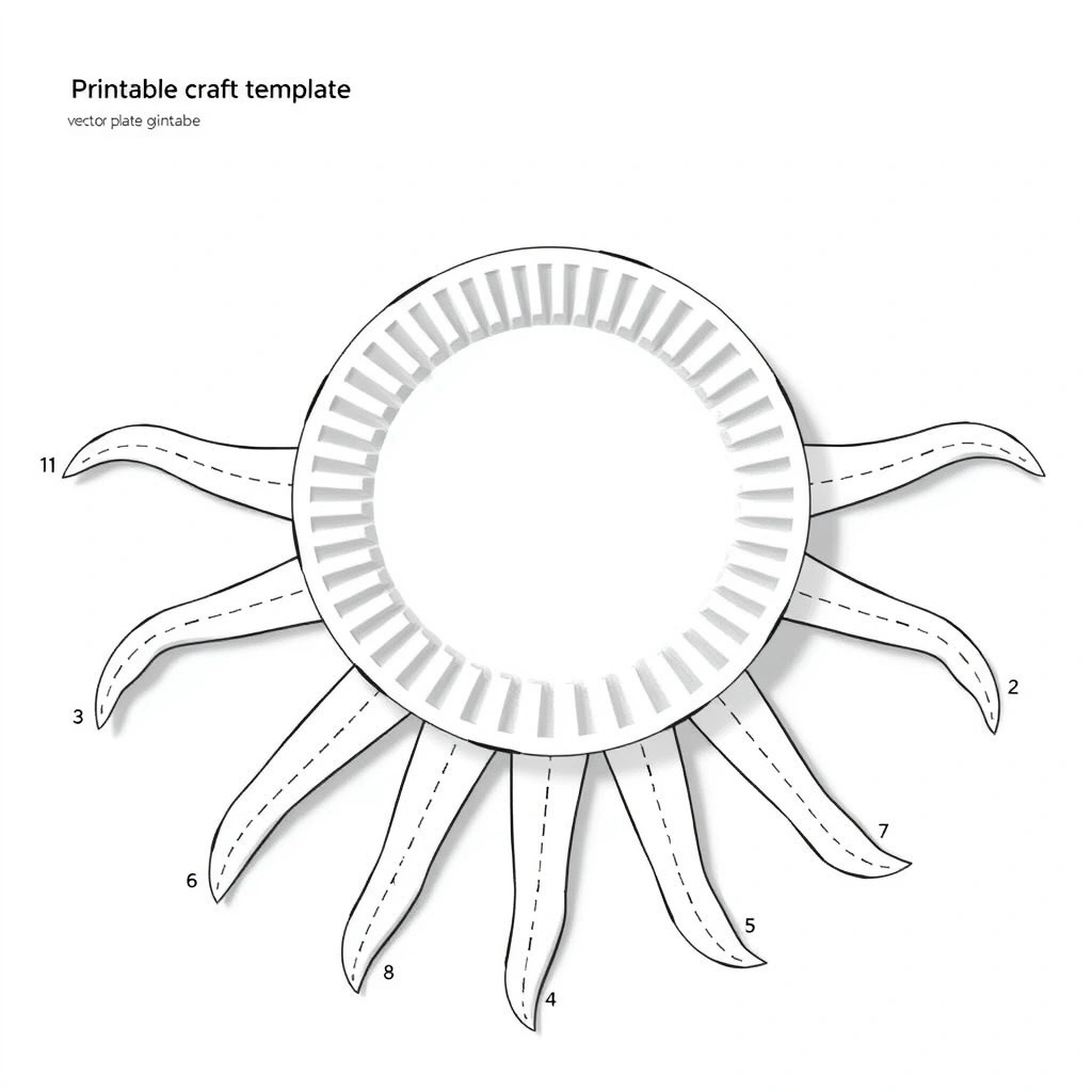 Szablon do wycinania: Ośmiornica na talerzyk - Szablony - Dzień Ośmiornicy