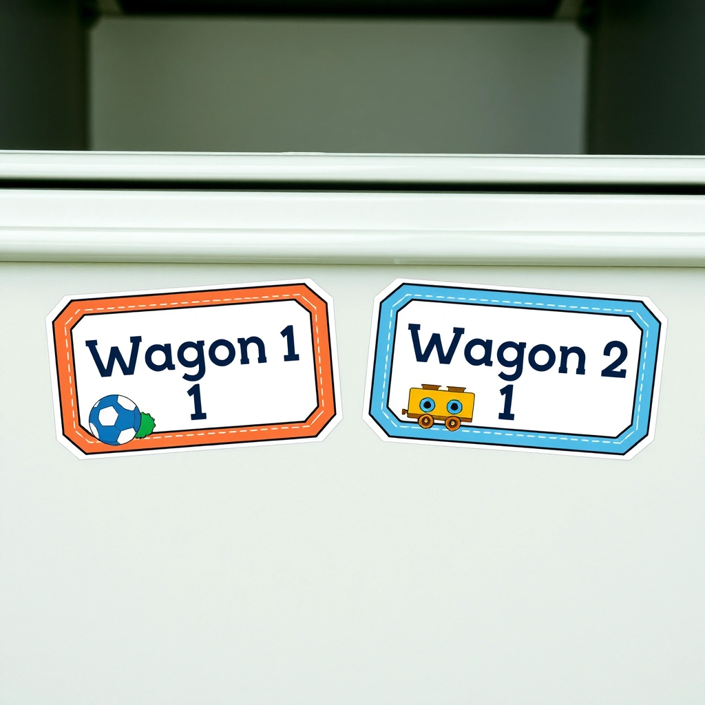 Etykiety na wagoniki (do pudeł/plastikowych pojemników) - Szablony - Dzień Maszynisty