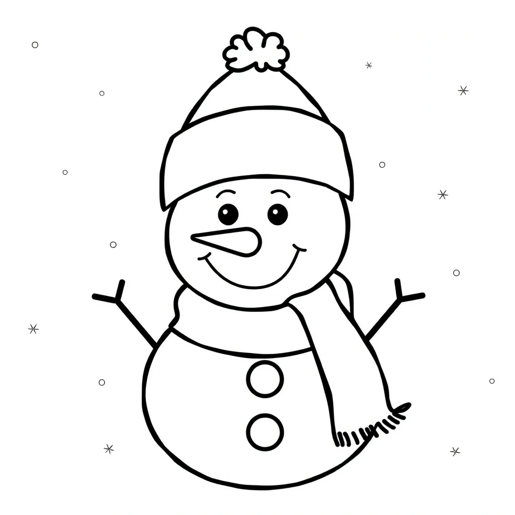 Kolorowanka: Bałwan - Kolorowanki - Dzień Bałwana