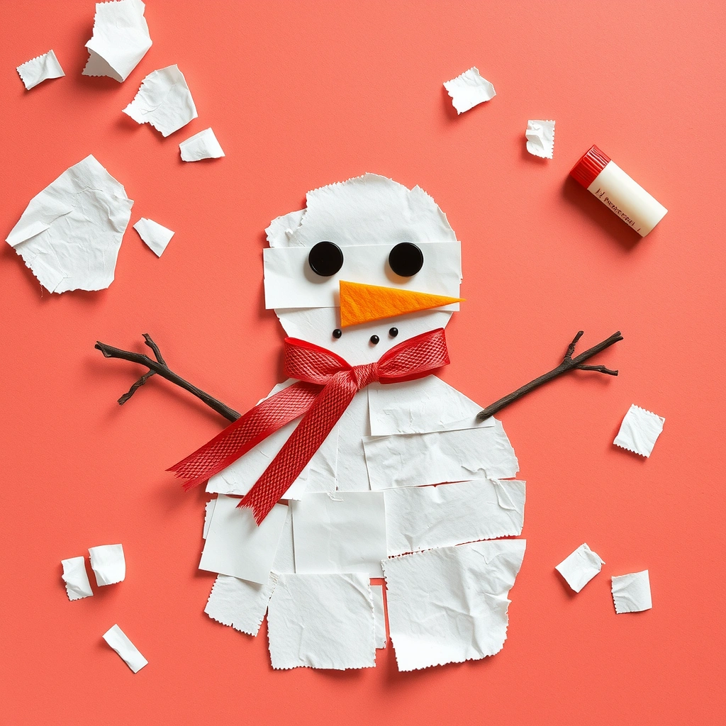 Przykład kolażowego bałwana - Materiały - Dzień Bałwana