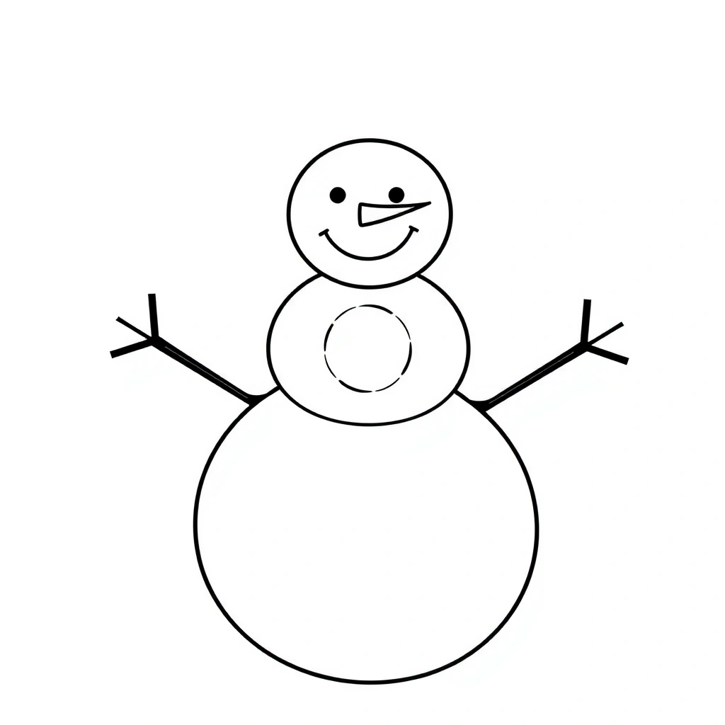 Szablon bałwana — kontur do wydruku - Szablony - Dzień Bałwana