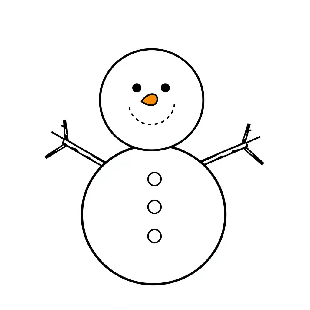 Szablon bałwana — kontur do wydruku - Szablony - Dzień Bałwana