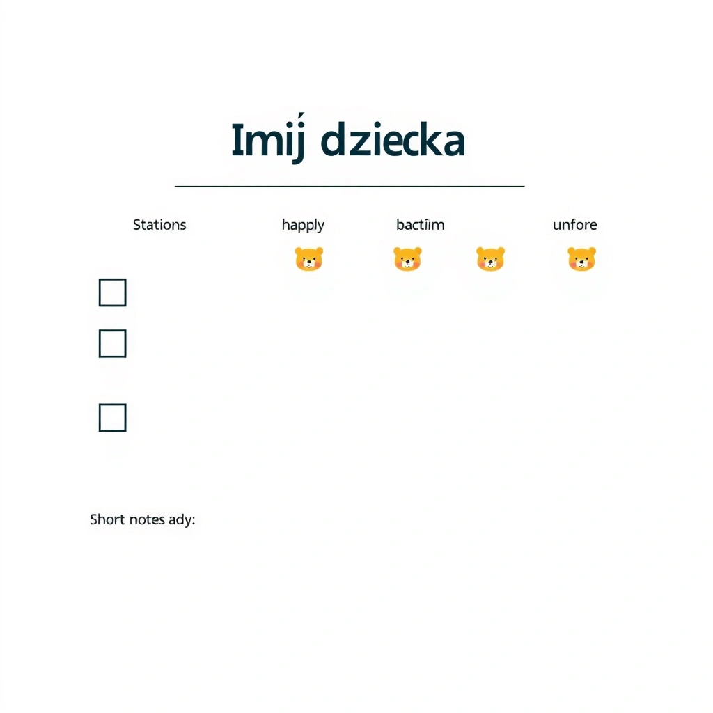 Karta obserwacji dla opiekuna (szablon) - Szablony - Dzień Pluszowego Misia (Polski)