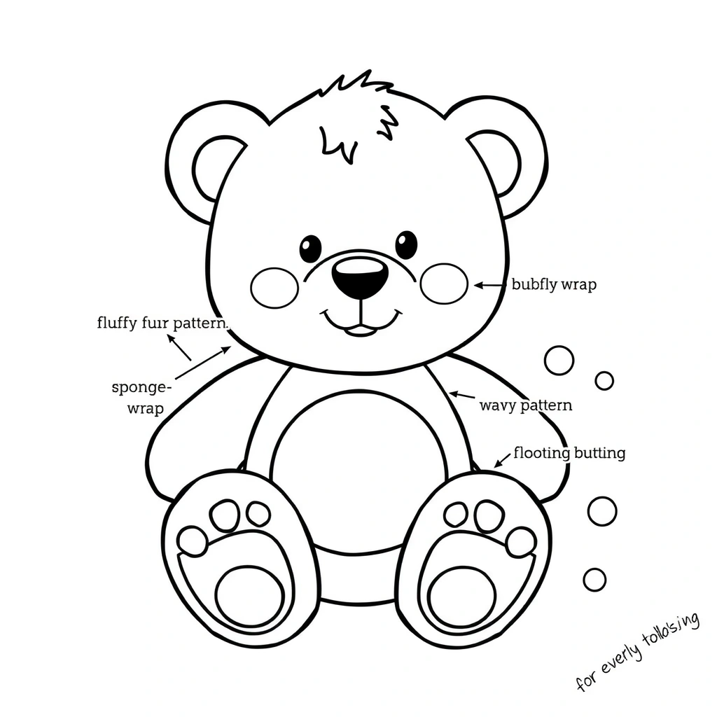 Kolorowanka: Misiu z teksturami - Kolorowanki - Dzień Pluszowego Misia (Polski)