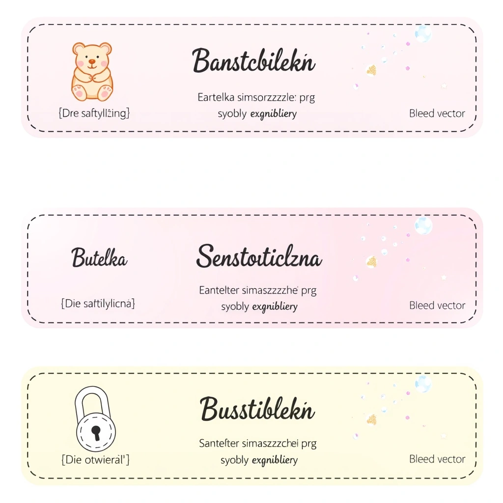 Szablony etykiet na butelki sensoryczne - Szablony - Dzień Pluszowego Misia (Polski)