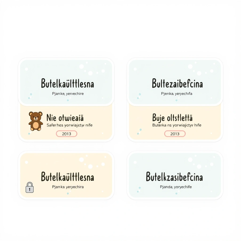 Szablony etykiet na butelki sensoryczne - Szablony - Dzień Pluszowego Misia (Polski)