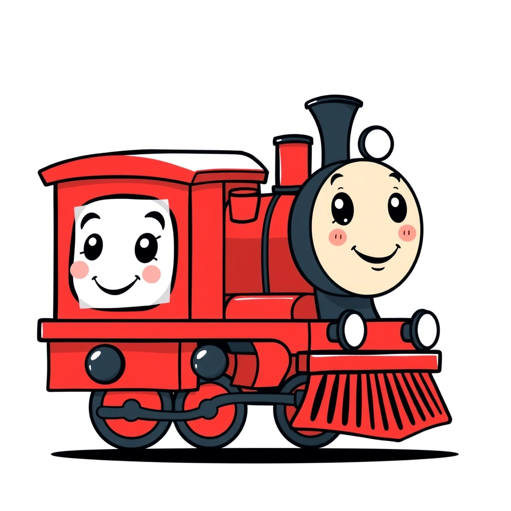 Lokomotywa — ilustracja kolorowa - Materiały - Dzień Maszynisty