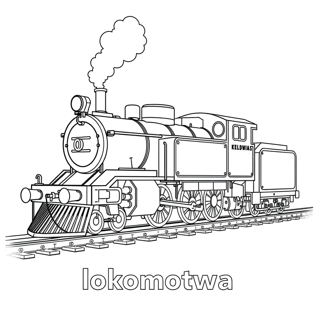 Lokomotywa — kolorowanka - Kolorowanki - Dzień Maszynisty