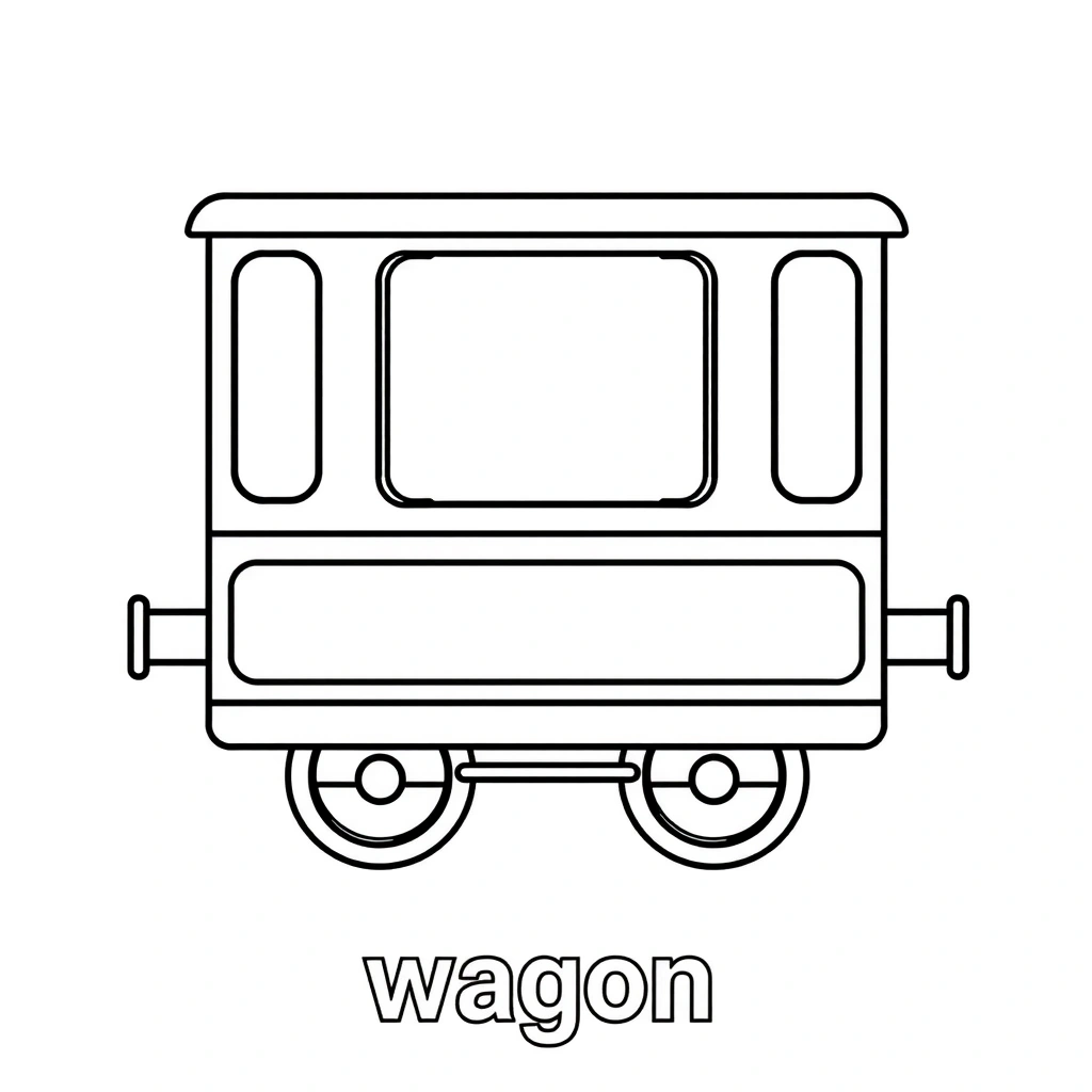 Wagon — kolorowanka - Kolorowanki - Dzień Maszynisty