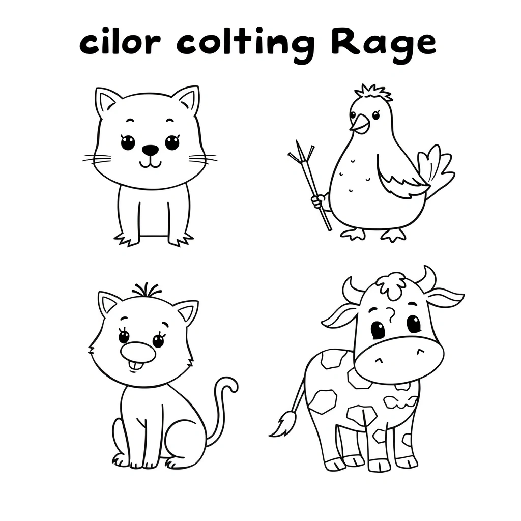 Karty do kolorowania: zwierzątka - Kolorowanki - Dzień Języków Obcych