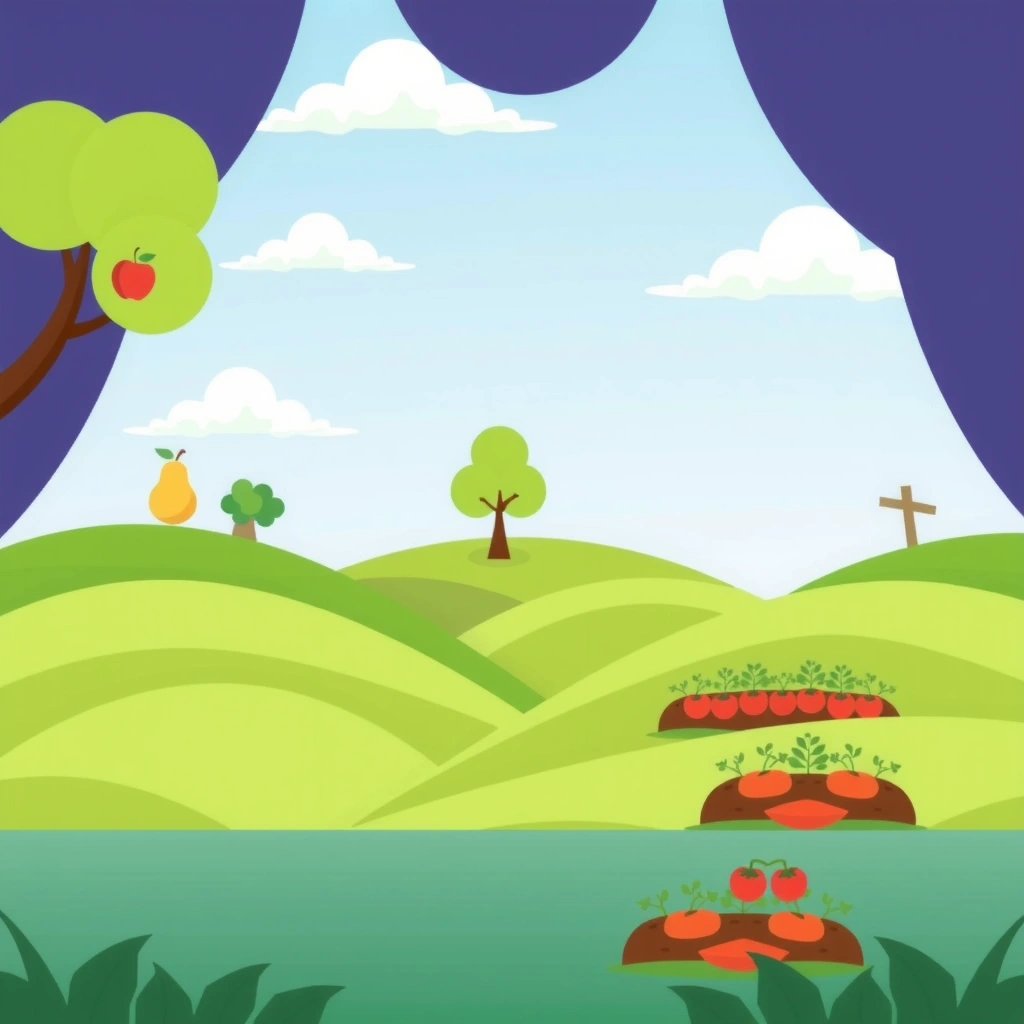 Tło sceny: ogród / sad - Materiały - Dzień Owoców i Warzyw