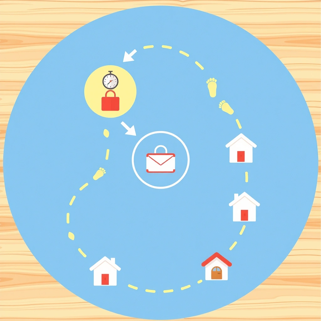 Mapa trasy / podłogowa plansza - Szablony - Dzień Listonosza