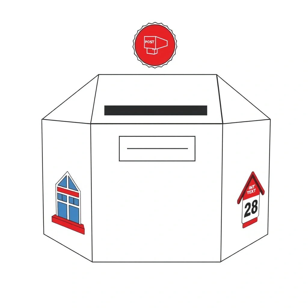 Okleina skrzynki pocztowej – dekoracja pudełka - Szablony - Dzień Listonosza