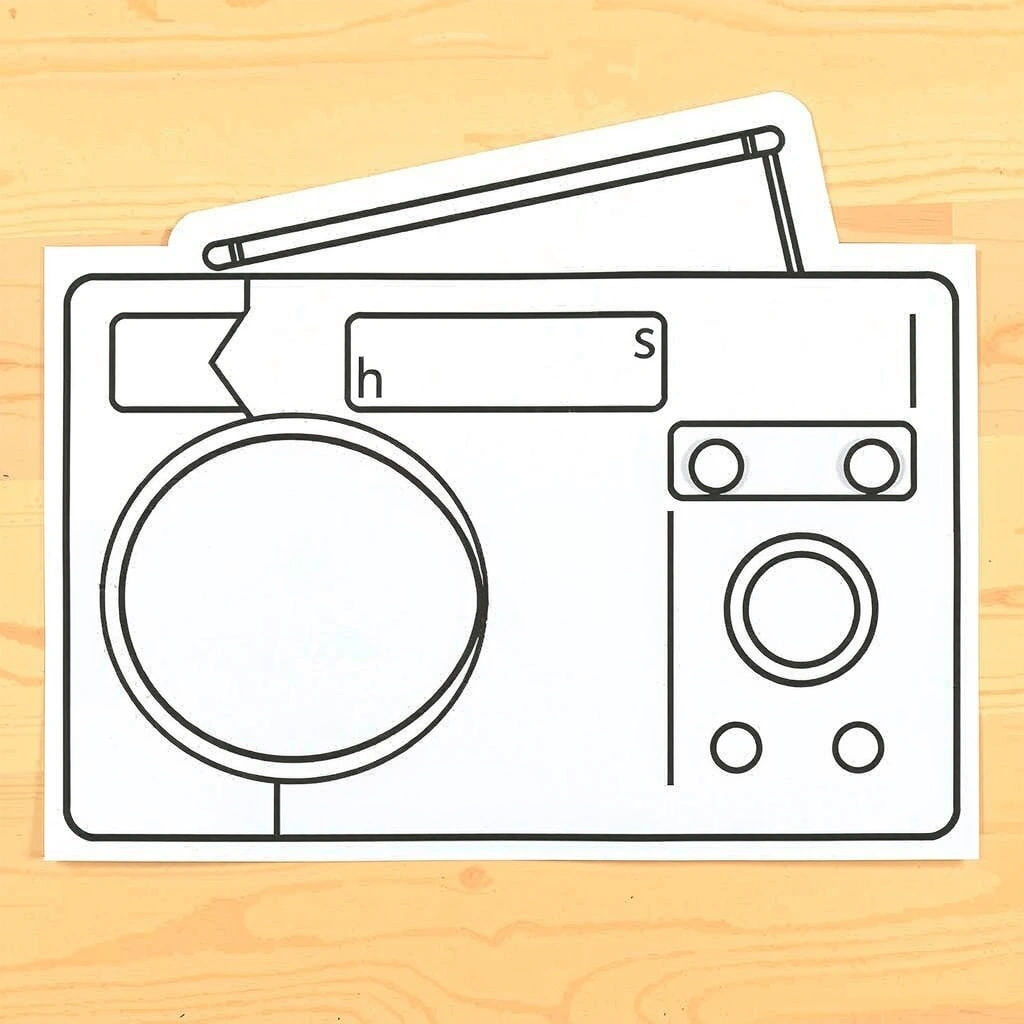 Szablon kartonowego radia — do druku i składania - Szablony - Dzień Radia