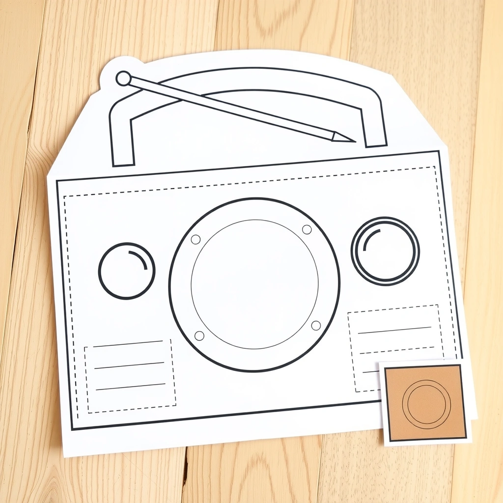 Szablon kartonowego radia — do druku i składania - Szablony - Dzień Radia