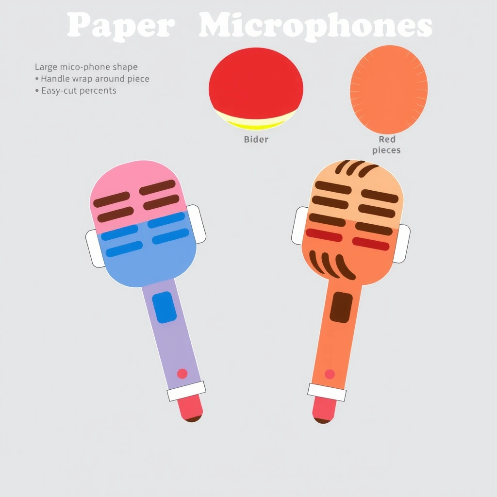 Szablony papierowego mikrofonu - Szablony - Dzień Radia