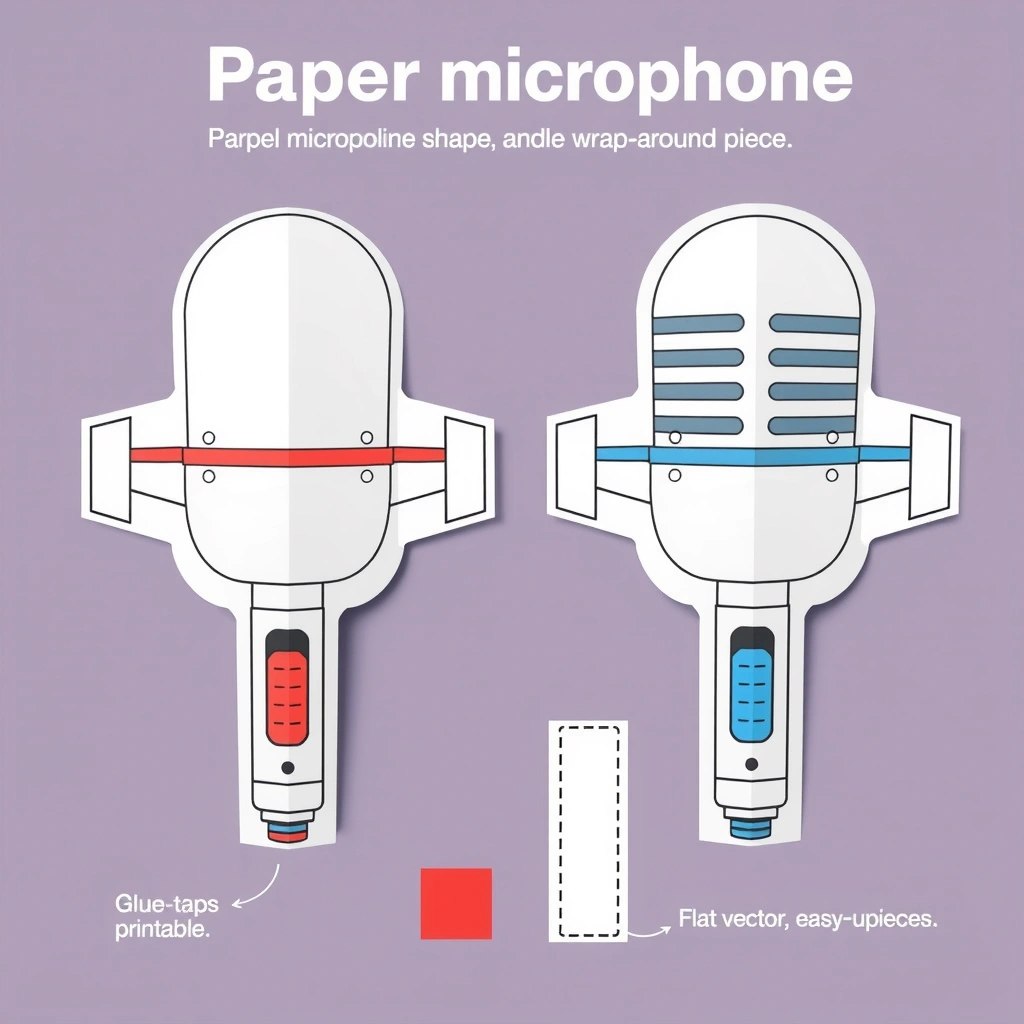 Szablony papierowego mikrofonu - Szablony - Dzień Radia