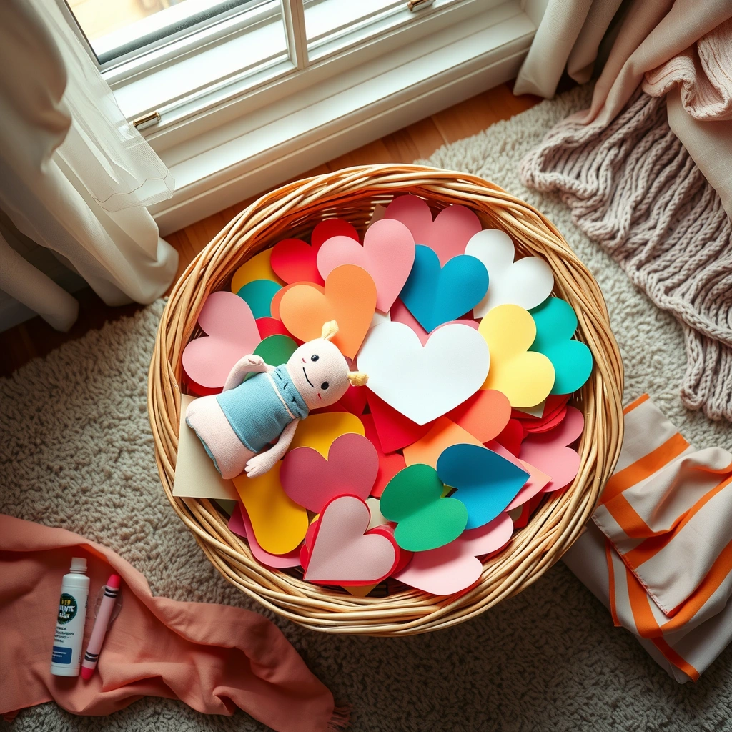 Koszyk z rekwizytami - Materiały - Walentynki