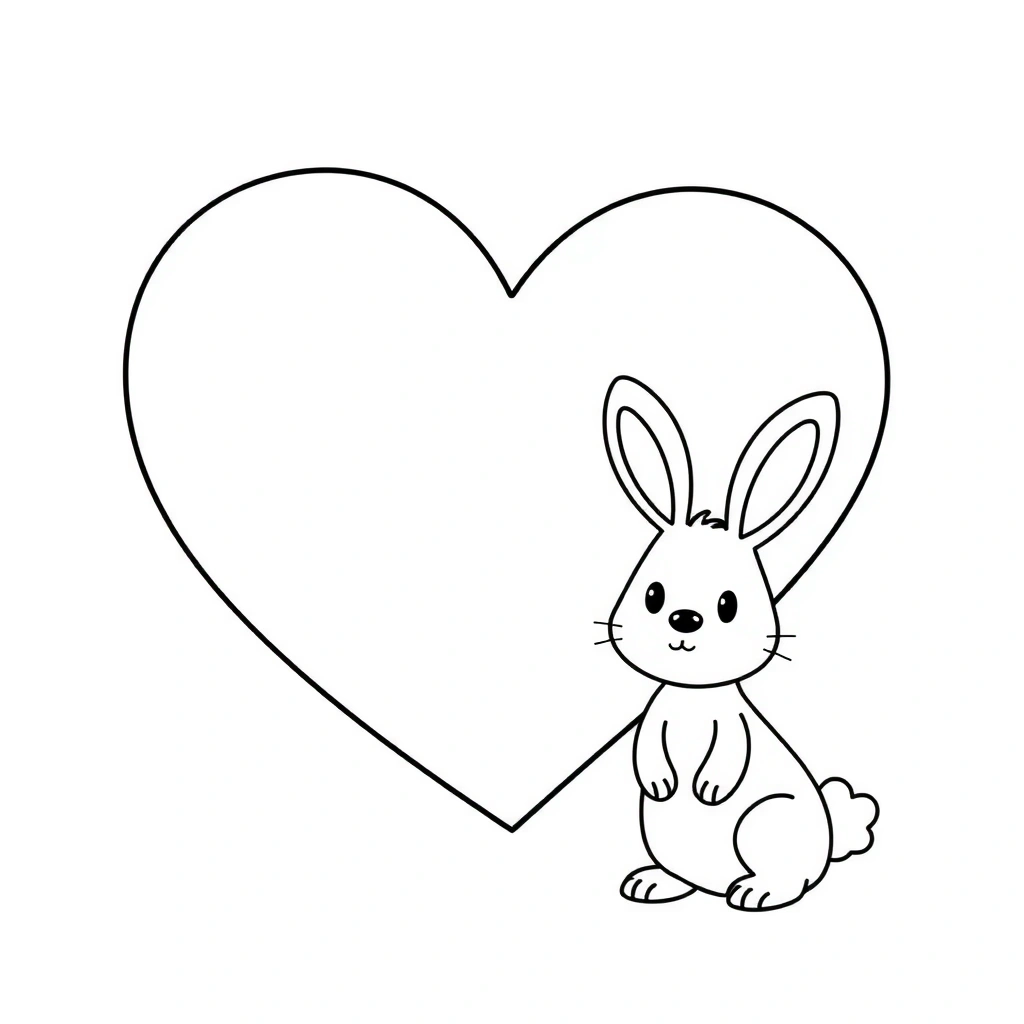 Strona do kolorowania: serduszko z pacynkami - Kolorowanki - Walentynki
