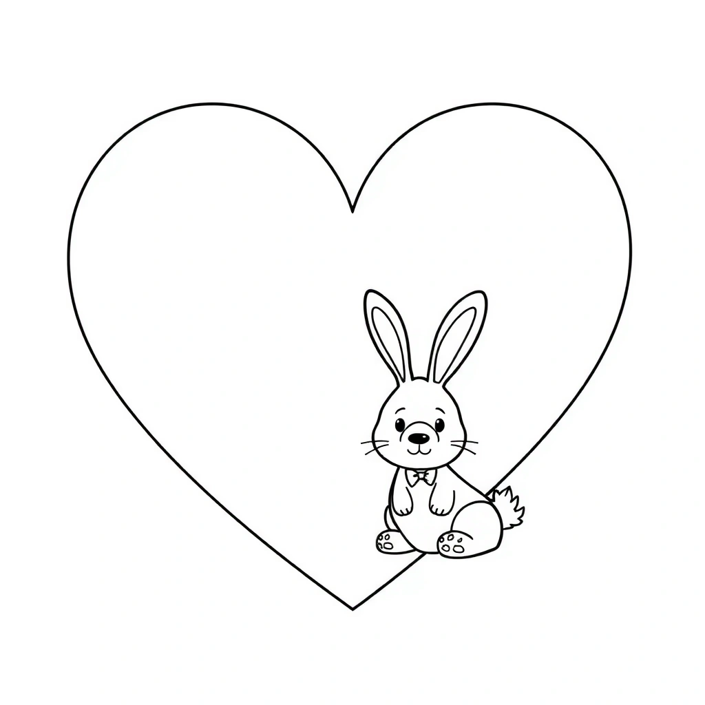 Strona do kolorowania: serduszko z pacynkami - Kolorowanki - Walentynki