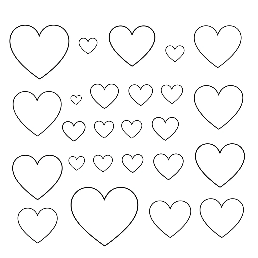 Szablony serduszek - Szablony - Walentynki